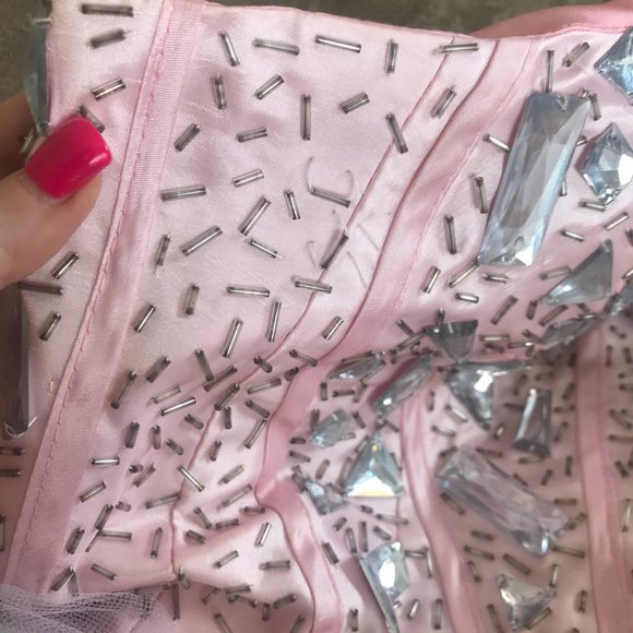 xs pink gemstone prom dress See pics - Picture 2 of 4